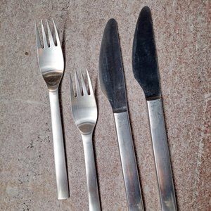 Georg Jensen Denmark Tanaquil Tuja Knives Forks Danish Modern Vintage Utensils